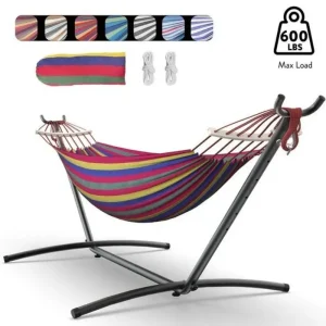 Gyroor Hammock with Adjustable Stand w/Storage Bag, 600lb Capacity