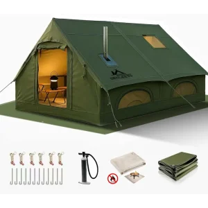 Inflatable Camping Tent with Mesh Windows