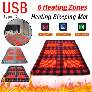 Camping USB Heating Sleeping Mat 3 Adjustable Temperatures