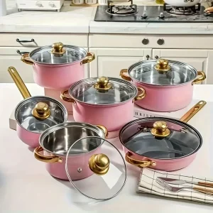 12-Piece Nonstick Fry Pan Set - Stainless Steel Induction Cookware