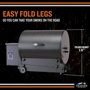 Traeger Grills TFB30KLF Tailgater 20 Portable Electric Wood Pellet Grill and Smoker – Foldable Legs